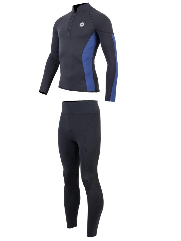 Two Bare Feet Perspective Half Zip 2.5mm Wetsuit Jacket & Pants Set (Black/Blue) 3 Two Bare Feet Perspective Half Zip 2.5mm Wetsuit Jacket & Pants Set (Black/Blue) - Image 3
