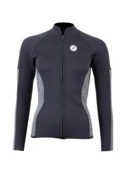 Two Bare Feet Unisex Perspective Full Zip 2.5mm Wetsuit Jacket & Hotpants Set (Black/Grey) -Ocean Glide Ready ujyl7a j