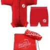 Premier Baby Swim Kit - Newborn Wetsuit + Nappy Shorts + Towel + Bag (Red)