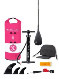 Two Bare Feet Sport Air (Touring) 12'0" X 33" X 6" Inflatable SUP Ultimate Pack (Raspberry) -Ocean Glide Ready ultimate pink 2