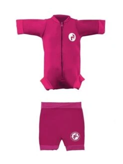 Essentials Baby Swim Kit - Newborn Wetsuit + Nappy Shorts (Raspberry)