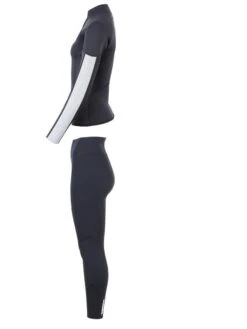 Two Bare Feet Unisex Perspective Half Zip 2.5mm Wetsuit Jacket & Pants Set (Black/Grey/Grey) -Ocean Glide Ready um2h6h m