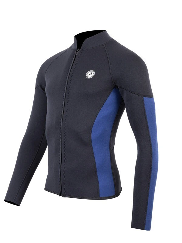 Two Bare Feet Perspective Full Zip 2.5mm Wetsuit Jacket (Black/Blue) 2 Two Bare Feet Perspective Full Zip 2.5mm Wetsuit Jacket (Black/Blue) - Image 2