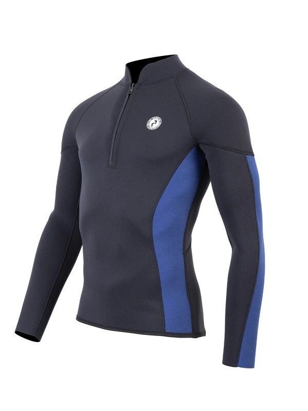 Two Bare Feet Perspective Half Zip 2.5mm Wetsuit Jacket (Black/Blue) 2 Two Bare Feet Perspective Half Zip 2.5mm Wetsuit Jacket (Black/Blue) - Image 2