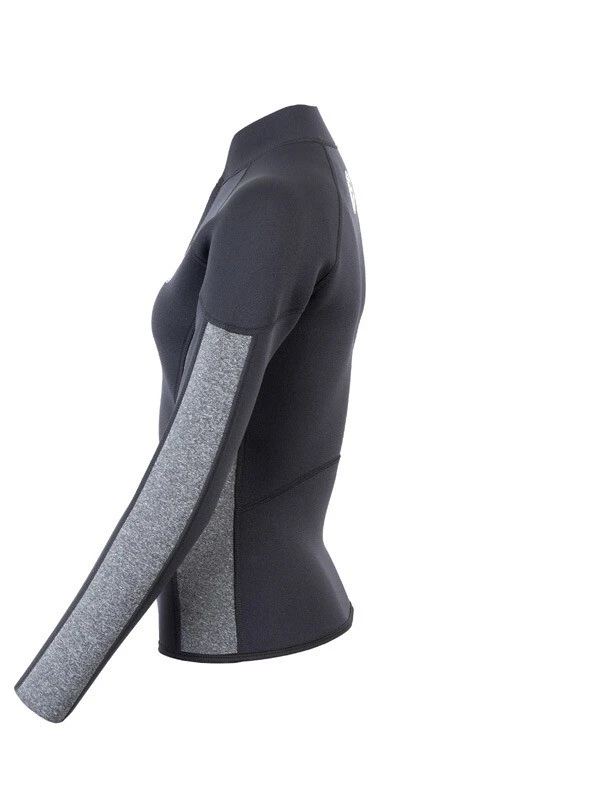 Two Bare Feet Unisex Perspective Half Zip 2.5mm Wetsuit Jacket (Black/Grey) 3 Two Bare Feet Unisex Perspective Half Zip 2.5mm Wetsuit Jacket (Black/Grey) - Image 3