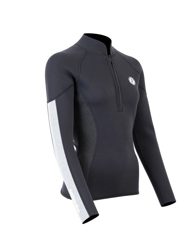 Two Bare Feet Unisex Perspective Half Zip 2.5mm Wetsuit Jacket (Black/Grey/Grey) 8 Two Bare Feet Unisex Perspective Half Zip 2.5mm Wetsuit Jacket (Black/Grey/Grey) - Image 8