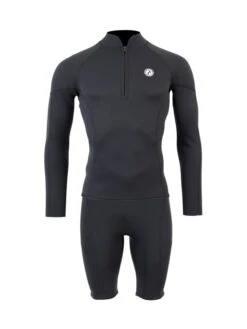 Two Bare Feet Perspective Half Zip 2.5mm Wetsuit Jacket & Shorts Set (Black)