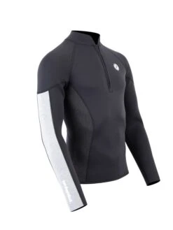 Two Bare Feet Perspective Half Zip 2.5mm Wetsuit Jacket (Black/Grey/Grey) -Ocean Glide Ready unisex perspective halfzip jacket black grey grey 8 6
