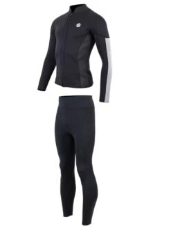 Two Bare Feet Perspective Full Zip 2.5mm Wetsuit Jacket & Pants Set (Black/Grey/Grey) -Ocean Glide Ready ur1c7a t 1
