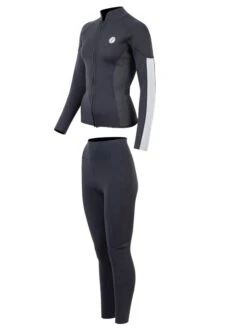Two Bare Feet Unisex Perspective Full Zip 2.5mm Wetsuit Jacket & Pants Set (Black/Grey/Grey) -Ocean Glide Ready ur1c7a t 2