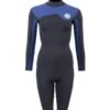 Two Bare Feet Womens Aspect Fleece Lined Zipless Thermal 2.5mm Superstretch Wetsuit Top & Shorts Set (Black/Blue)