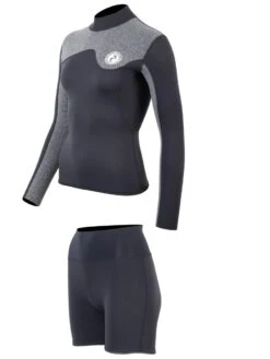 Two Bare Feet Womens Aspect Back Zip 2.5mm Wetsuit Jacket & Hotpants Set (Black/Grey) 10 Two Bare Feet Womens Aspect Back Zip 2.5mm Wetsuit Jacket & Hotpants Set (Black/Grey) -Ocean Glide Ready w4dj5g 6
