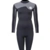 Two Bare Feet Womens Aspect Back Zip 2.5mm Wetsuit Jacket & Shorts Set (Black/Grey Stripes)