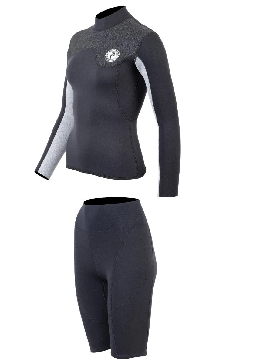 Two Bare Feet Womens Aspect Back Zip 2.5mm Wetsuit Jacket & Shorts Set (Black/Grey/Grey) 3 Two Bare Feet Womens Aspect Back Zip 2.5mm Wetsuit Jacket & Shorts Set (Black/Grey/Grey) - Image 3