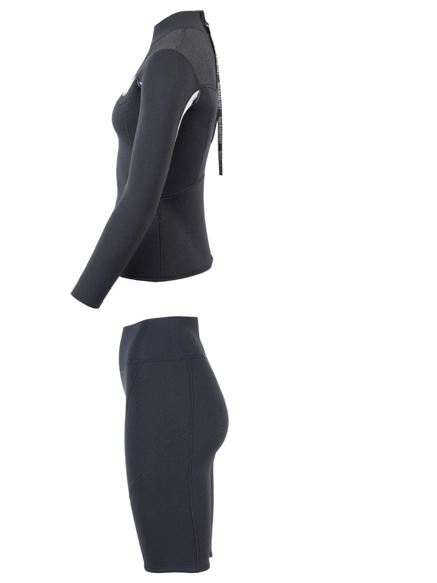 Two Bare Feet Womens Aspect Back Zip 2.5mm Wetsuit Jacket & Shorts Set (Black/Grey/Grey) 4 Two Bare Feet Womens Aspect Back Zip 2.5mm Wetsuit Jacket & Shorts Set (Black/Grey/Grey) - Image 4