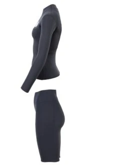 Two Bare Feet Womens Aspect Fleece Lined Zipless Thermal 2.5mm Superstretch Wetsuit Top & Shorts Set (Black) -Ocean Glide Ready w8d7v7 2