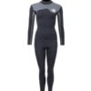 Two Bare Feet Womens Aspect Fleece Lined Zipless Thermal 2.5mm Superstretch Wetsuit Top & Pants Set (Black/Grey Stripes)