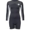 Two Bare Feet Womens Aspect Back Zip 2.5mm Wetsuit Jacket & Hotpants Set (Black/Grey/Grey)