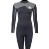 Two Bare Feet Womens Aspect Back Zip 2.5mm Wetsuit Jacket & Shorts Set (Black/Grey)