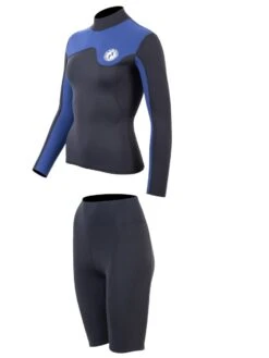 Two Bare Feet Womens Aspect Back Zip 2.5mm Wetsuit Jacket & Shorts Set (Black/Blue) 10 Two Bare Feet Womens Aspect Back Zip 2.5mm Wetsuit Jacket & Shorts Set (Black/Blue) -Ocean Glide Ready wm4e96 5