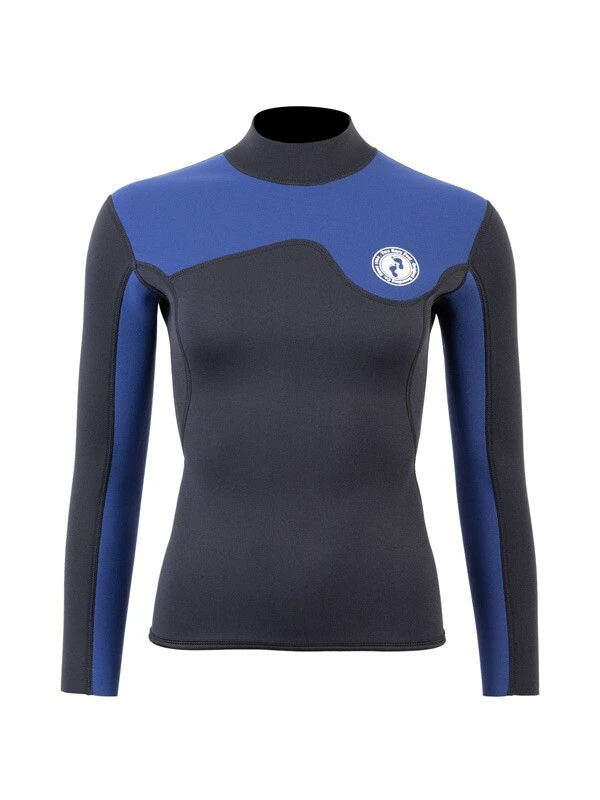Two Bare Feet Womens Aspect Back Zip 2.5mm Wetsuit Jacket (Black/Blue) 1 Two Bare Feet Womens Aspect Back Zip 2.5mm Wetsuit Jacket (Black/Blue)