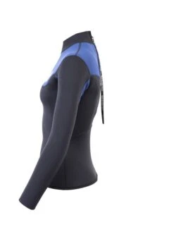 Two Bare Feet Womens Aspect Back Zip 2.5mm Wetsuit Jacket (Black/Blue) 10 Two Bare Feet Womens Aspect Back Zip 2.5mm Wetsuit Jacket (Black/Blue) -Ocean Glide Ready womens aspect back zip jacket black blue denim 3