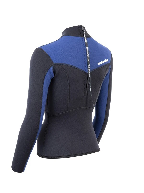 Two Bare Feet Womens Aspect Back Zip 2.5mm Wetsuit Jacket (Black/Blue) 4 Two Bare Feet Womens Aspect Back Zip 2.5mm Wetsuit Jacket (Black/Blue) - Image 4
