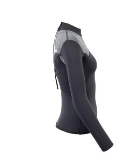Two Bare Feet Womens Aspect Back Zip 2.5mm Wetsuit Jacket (Black/Grey) -Ocean Glide Ready womens aspect back zip jacket black delta 7