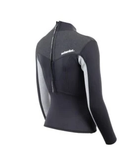 Two Bare Feet Womens Aspect Back Zip 2.5mm Wetsuit Jacket (Black/Grey/Grey) -Ocean Glide Ready womens aspect back zip jacket black grey grey 6 1