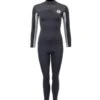 Two Bare Feet Womens Aspect Back Zip 2.5mm Wetsuit Jacket & Pants Set (Black/Grey/Grey)