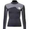 Two Bare Feet Womens Aspect Back Zip 2.5mm Wetsuit Jacket (Black/Grey Stripes)