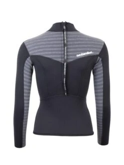 Two Bare Feet Womens Aspect Back Zip 2.5mm Wetsuit Jacket (Black/Grey Stripes) 12 Two Bare Feet Womens Aspect Back Zip 2.5mm Wetsuit Jacket (Black/Grey Stripes) -Ocean Glide Ready womens aspect back zip jacket black grey 5