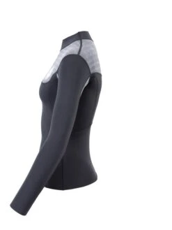 Two Bare Feet Womens Aspect Fleece Lined Zipless Thermal 2.5mm Superstretch Wetsuit Top (Black/Grey Stripe) 11 Two Bare Feet Womens Aspect Fleece Lined Zipless Thermal 2.5mm Superstretch Wetsuit Top (Black/Grey Stripe) -Ocean Glide Ready womens aspect fleece lined thermal top black grey 3