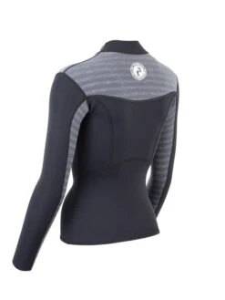 Two Bare Feet Womens Aspect Fleece Lined Zipless Thermal 2.5mm Superstretch Wetsuit Top (Black/Grey Stripe) 12 Two Bare Feet Womens Aspect Fleece Lined Zipless Thermal 2.5mm Superstretch Wetsuit Top (Black/Grey Stripe) -Ocean Glide Ready womens aspect fleece lined thermal top black grey 4