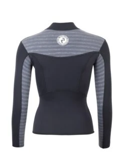 Two Bare Feet Womens Aspect Fleece Lined Zipless Thermal 2.5mm Superstretch Wetsuit Top (Black/Grey Stripe) 13 Two Bare Feet Womens Aspect Fleece Lined Zipless Thermal 2.5mm Superstretch Wetsuit Top (Black/Grey Stripe) -Ocean Glide Ready womens aspect fleece lined thermal top black grey 5