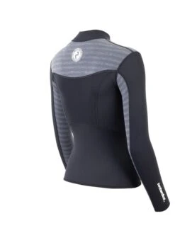 Two Bare Feet Womens Aspect Fleece Lined Zipless Thermal 2.5mm Superstretch Wetsuit Top (Black/Grey Stripe) 14 Two Bare Feet Womens Aspect Fleece Lined Zipless Thermal 2.5mm Superstretch Wetsuit Top (Black/Grey Stripe) -Ocean Glide Ready womens aspect fleece lined thermal top black grey 6