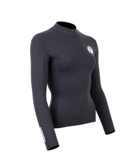 Two Bare Feet Womens Aspect Fleece Lined Zipless Thermal 2.5mm Superstretch Wetsuit Top (Black) -Ocean Glide Ready womens aspect fleece lined thermal top black 8