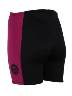 Two Bare Feet Womens Harmony 3mm Wetsuit Shorts (Black / Raspberry) -Ocean Glide Ready womens harmony 3mm wetsuit shorts black raspberry 4 1