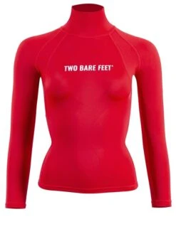Two Bare Feet Unisex Long Sleeve Rash Vest (Red)