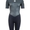 Two Bare Feet Thunderclap Pro 3/2mm Womens Shorty Wetsuit (Black/Dark Grey)