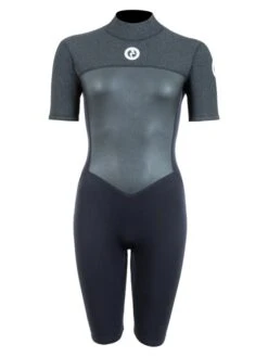 Two Bare Feet Thunderclap Pro 3/2mm Womens Shorty Wetsuit (Black/Dark Grey)