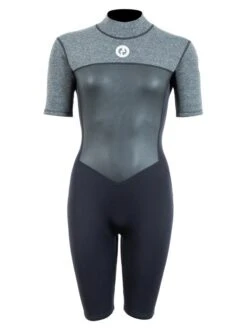 Two Bare Feet Thunderclap Pro 3/2mm Womens Shorty Wetsuit (Black/Delta Grey)