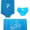 Deluxe Baby Swim Kit - Wrap + Swim Nappy + Towel (Aqua)