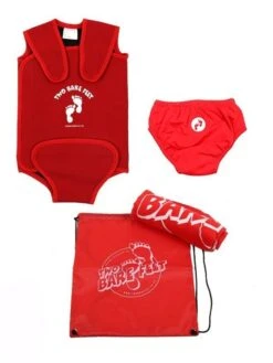 Premier Baby Swim Kit - Wrap + Swim Nappy + Towel + Bag (Red)