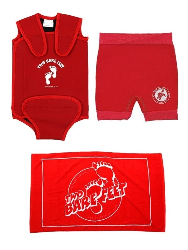 Deluxe Baby Swim Kit - Wrap + Nappy Shorts + Towel (Red) 1 Deluxe Baby Swim Kit - Wrap + Nappy Shorts + Towel (Red)