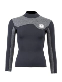 Two Bare Feet Womens Aspect Fleece Lined Zipless Thermal 2.5mm Superstretch Wetsuit Top & Hotpants Set (Black/Grey) -Ocean Glide Ready wswyss 0 1