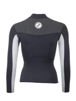 Two Bare Feet Womens Aspect Fleece Lined Zipless Thermal 2.5mm Superstretch Wetsuit Top & Pants Set (Black/Grey/Grey) -Ocean Glide Ready wurbqt z