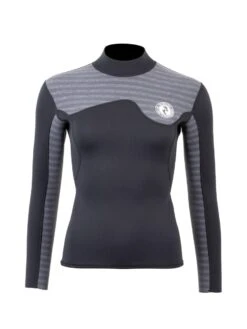 Two Bare Feet Womens Aspect Back Zip 2.5mm Wetsuit Jacket & Hotpants Set (Black/Grey Stripes) 12 Two Bare Feet Womens Aspect Back Zip 2.5mm Wetsuit Jacket & Hotpants Set (Black/Grey Stripes) -Ocean Glide Ready wv52my x